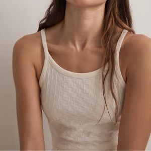 Madewell Antique White High Neck Checkerboard
Jacquard Cami Tank Top XS